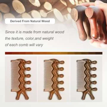 FHALLYNN Wooden Massage Comb for Scalp and Hair Care
