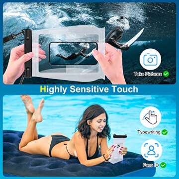 Large Waterproof Phone Pouch Floating, Waterproof Phone Case for iPhone 15 14 Pro Max 13 12 Plus 11 XS XR X Samsung up to 8.5'', IPX8 Water Proof Cell Phone Dry Bag for Beach Swimming Kayaking