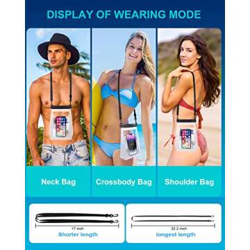 Large Waterproof Phone Pouch Floating, Waterproof Phone Case for iPhone 15 14 Pro Max 13 12 Plus 11 XS XR X Samsung up to 8.5'', IPX8 Water Proof Cell Phone Dry Bag for Beach Swimming Kayaking