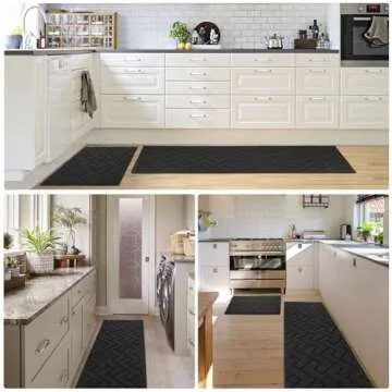 hicorfe Kitchen Rugs - 2 Piece Non-Slip, Super Absorbent Mats
