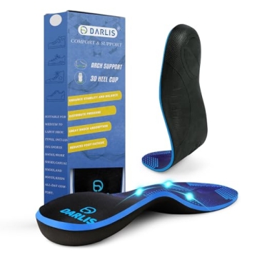 DARLIS Plantar Fasciitis Relief Insoles for Foot Pain and Arch Support