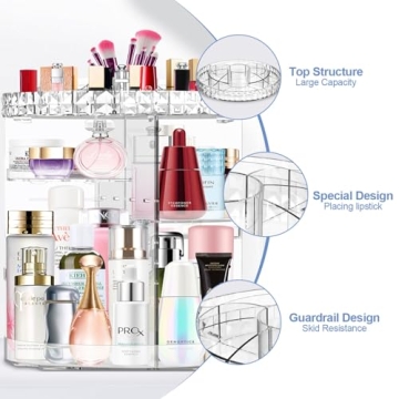 Miserwe 360° Rotating Makeup Organizer for Easy Access