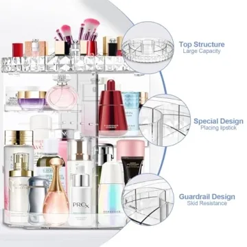 Miserwe 360° Rotating Makeup Organizer for Easy Access