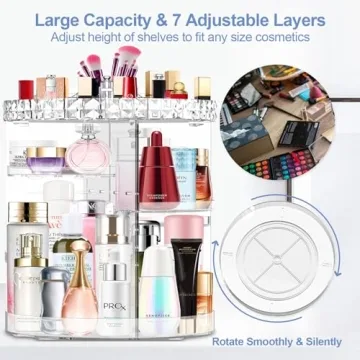 Miserwe 360° Rotating Makeup Organizer for Easy Access
