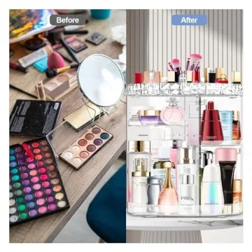 Miserwe 360° Rotating Makeup Organizer for Easy Access