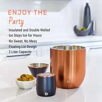 Elegant SNOWFOX Insulated Ice Bucket for Parties and Outdoor Fun