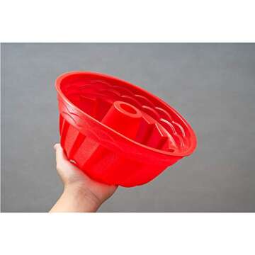 IELEK Silicone Fulted Pan Cake Nonstick Jello Molds Tube for Baking Cake, Jello, Gelatin, Bread, Para Gelatinas