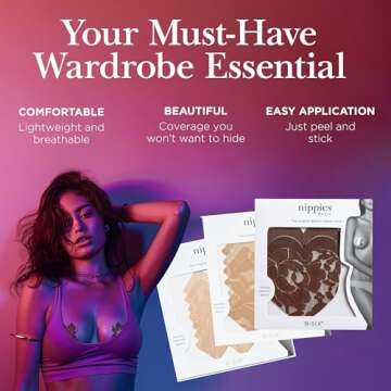 Nippies Women's Tan Caramel Heart Waterproof Self Adhesive Fabric Nipple Cover Pasties (Size Small)