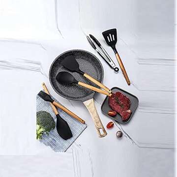 11 Pcs Silicone Cooking Utensils Set - Nonstick & Heat Resistant