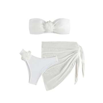 Stylish SOLY HUX 3 Piece Floral Bikini Swimsuit Set