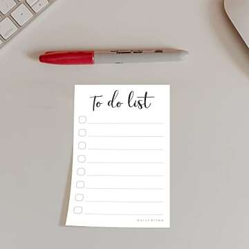 Daily Checklist Notepad - Eco-Friendly Sticky Notes, Made in USA, 2-Pack