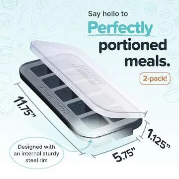 Souper Cubes 2 Tbsp. Silicone Freezer Molds - Perfect for Storing Garlic, Herbs, Ginger, Pesto, Tomato Paste, Lemon Juice, Purees and More - Silicone Baby Food Freezer Tray - Charcoal – 2-Pack