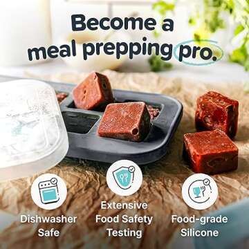 Souper Cubes 2 Tbsp. Silicone Freezer Molds - Perfect for Storing Garlic, Herbs, Ginger, Pesto, Tomato Paste, Lemon Juice, Purees and More - Silicone Baby Food Freezer Tray - Charcoal – 2-Pack