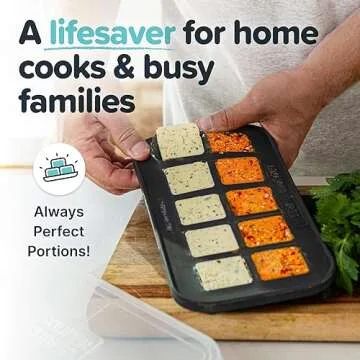 Souper Cubes 2 Tbsp. Silicone Freezer Molds - Perfect for Storing Garlic, Herbs, Ginger, Pesto, Tomato Paste, Lemon Juice, Purees and More - Silicone Baby Food Freezer Tray - Charcoal – 2-Pack