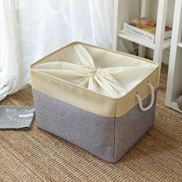 TheWarmHome Fabric Storage Basket - Stylish Organizing Solution