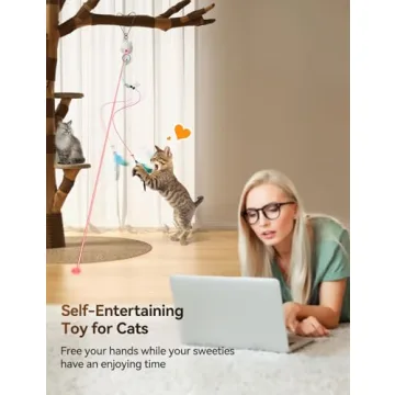 Interactive LED Light Cat Toy with Feather for Indoor Cats