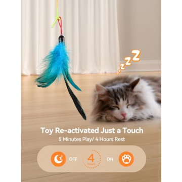 Interactive LED Light Cat Toy with Feather for Indoor Cats