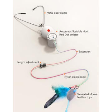 Interactive LED Light Cat Toy with Feather for Indoor Cats