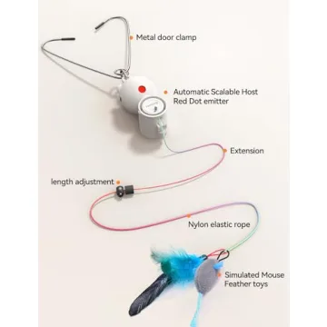 Interactive LED Light Cat Toy with Feather for Indoor Cats