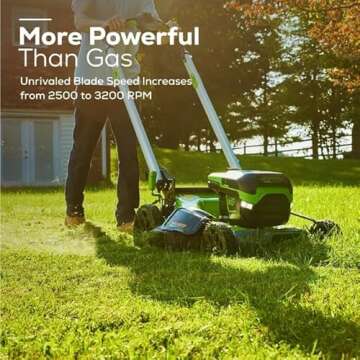 Greenworks 60V 21” Cordless (Push) Lawn Mower (LED Lights + Aluminum Handles), 5.0Ah Battery and Rapid Charger