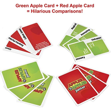Mattel Games Apples to Apples Junior, The Game of Crazy Comparisons, Board Game with 504 Cards, Family Party Game Especially for Kids, for Kid, Teen & Family Game Night Ages 9 Years & Older