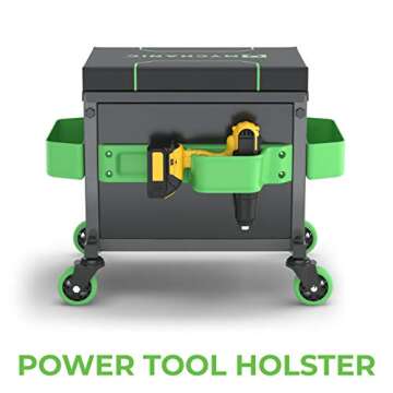 MYCHANIC Garage Rolling Toolbox Stool - Safe & Adjustable