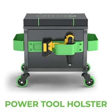 MYCHANIC Garage Rolling Toolbox Stool - Safe & Adjustable