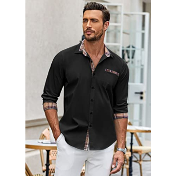 COOFANDY Men's Casual Long Sleeve Dress Shirt