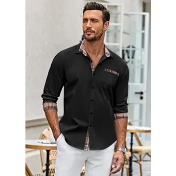 COOFANDY Men's Casual Long Sleeve Dress Shirt