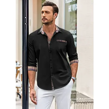 COOFANDY Men's Casual Long Sleeve Dress Shirt