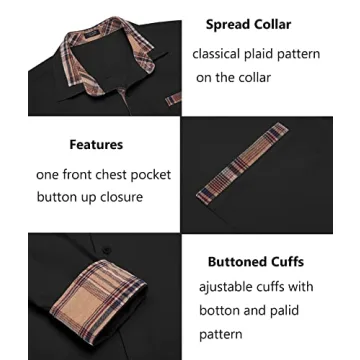 COOFANDY Men's Casual Long Sleeve Dress Shirt