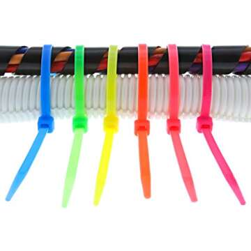 Secure 8 Inch Fluorescent Pink 50 lb Standard Nylon Cable Tie - 100 Pack