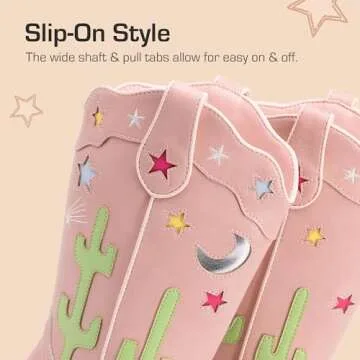 DREAM PAIRS Girls Cowboy Boots with Stylish Western Flair