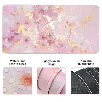 Keyboard Mouse Pad Set, Extended Mouse Pad+Keyboard Wrist Rest Support, Memory Foam Ergonomic Easy T...