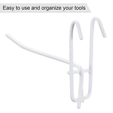 MECCANIXITY Grid Wall Display Hooks Store Garage Storage Wall Organizers 4 Inch White, Pack of 30