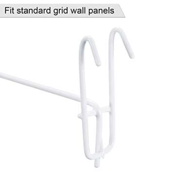 MECCANIXITY Grid Wall Display Hooks Store Garage Storage Wall Organizers 4 Inch White, Pack of 30