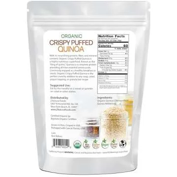 Z Natural Foods Organic Crispy Puffed Quinoa - Real Crisped Quinoa Vegan Superfood - Healthy Quinoa ...