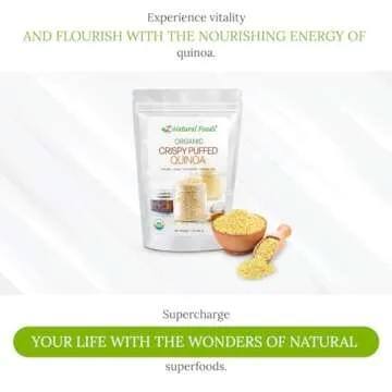 Z Natural Foods Organic Crispy Puffed Quinoa - Real Crisped Quinoa Vegan Superfood - Healthy Quinoa Crisps Snacks for Adults & Kids - Crispy Quinoa Puffs for Baking, Snacks, Yogurts, Gluten-Free, 1 lb