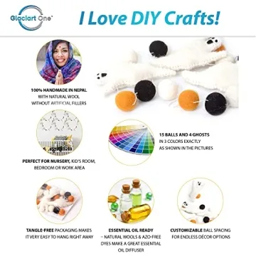 Handmade Halloween Felt Balls Ghosts Garland Decor