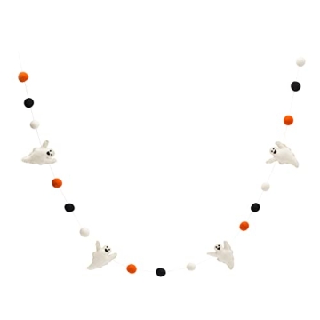 Handmade Halloween Felt Balls Ghosts Garland Decor