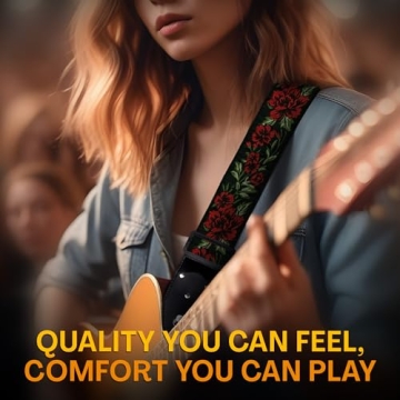 Adjustable Art Tribute Guitar Strap with Bonus Picks and Locks