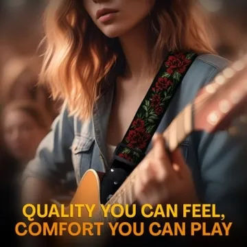 Adjustable Art Tribute Guitar Strap with Bonus Picks and Locks