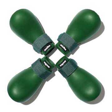 Wagwear WagWellies Waterproof Dog Boots | Rubber Booties for Winter Weather | Secure Fit Non-Slip Paw Shoes for Rain, Cold, Snow, Ice, Salt Protection | Easy On/Off Slip-On - Green - XXS