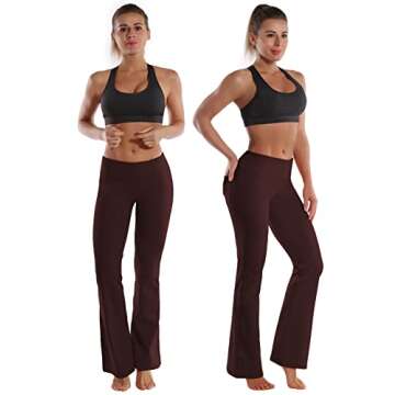 BUBBLELIME Women's Bootcut Yoga Pants - Tummy Control & Back Pockets