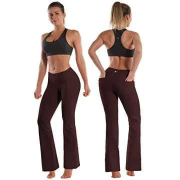 BUBBLELIME Bootcut Yoga Pants with Tummy Control