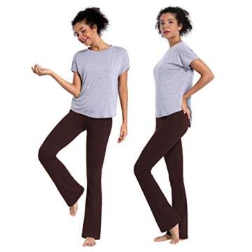 BUBBLELIME Bootcut Yoga Pants with Tummy Control