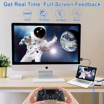 IPXOZO Audio Video Capture Card, USB 3.0 HD 1080P Capture Adapter Directly to Computer for Gaming, S...