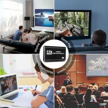 IPXOZO Audio Video Capture Card, USB 3.0 HD 1080P Capture Adapter Directly to Computer for Gaming, Streaming, Teaching, Video Conference or Live Broadcasting, Supports PC, Phone, PS4, Xbox