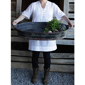 Creative Co-Op Distressed Black Tray for Home Decor