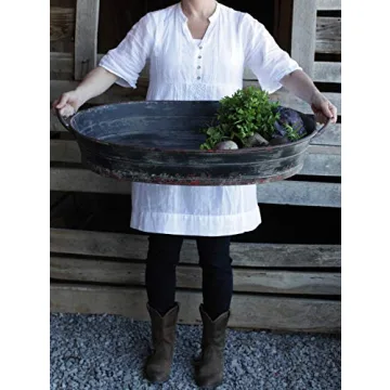 Creative Co-Op Distressed Black Tray for Home Decor